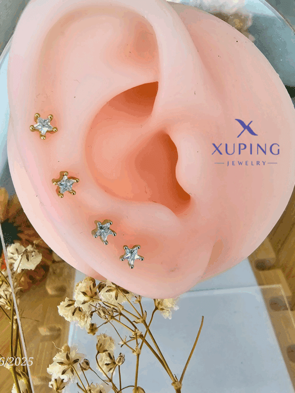 arete estrella circon xuping jewerly rose