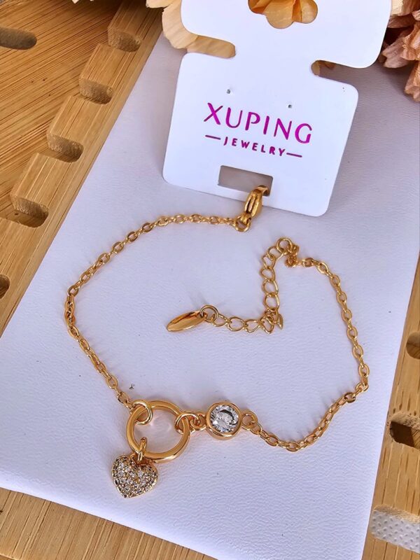 pulsera corazon circon xuping jewerly rose