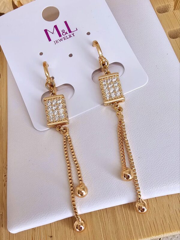 arete largo cinco billas xuping jewerly rose