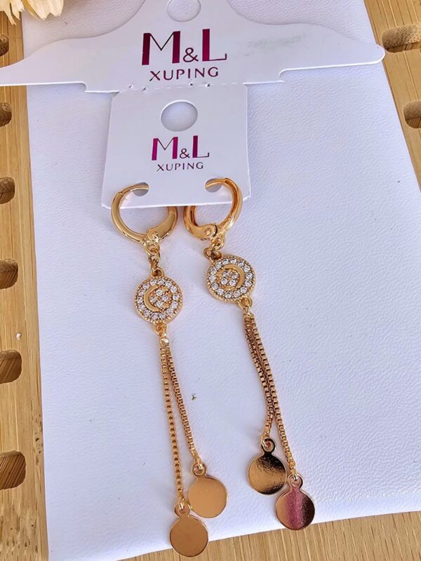 arete largos redondo xuping jewerly rose