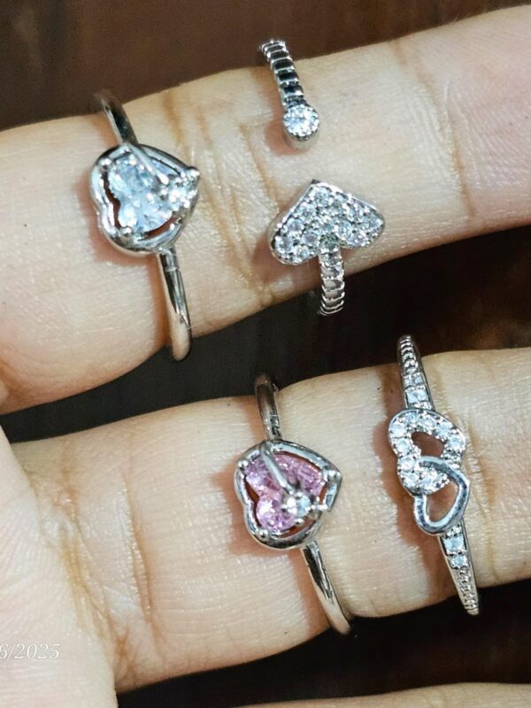 anillo corazon planeta, doble regulable acero plateado