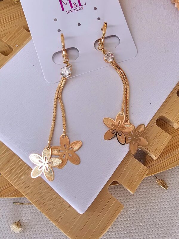 arete largo flores xuping m&L rose