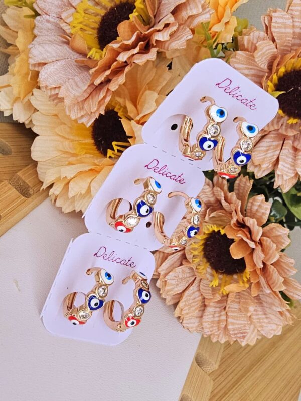 arete ojo turco colores acero rose