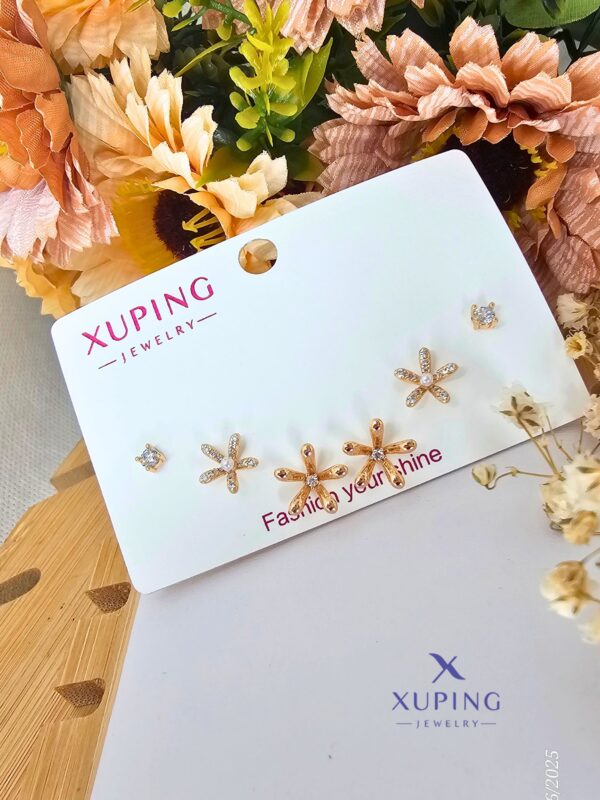 juego aretes flores xuping jewerly rose