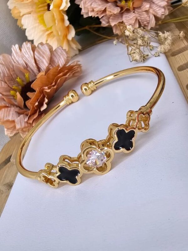 pulsera tipo van cleef negro regulable