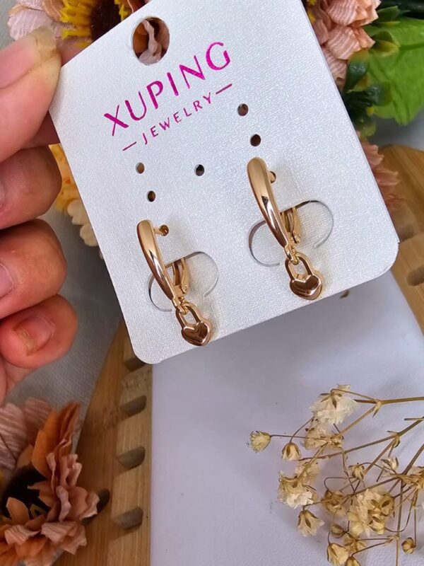 arete corazon candado garibaldi xuping jewerly rose