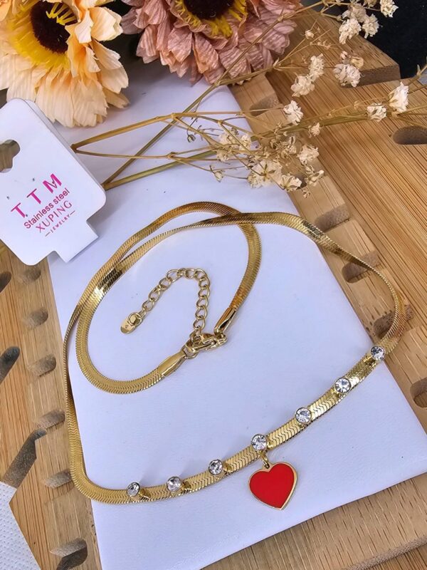 collar corazon rojo xuping TTM dorado