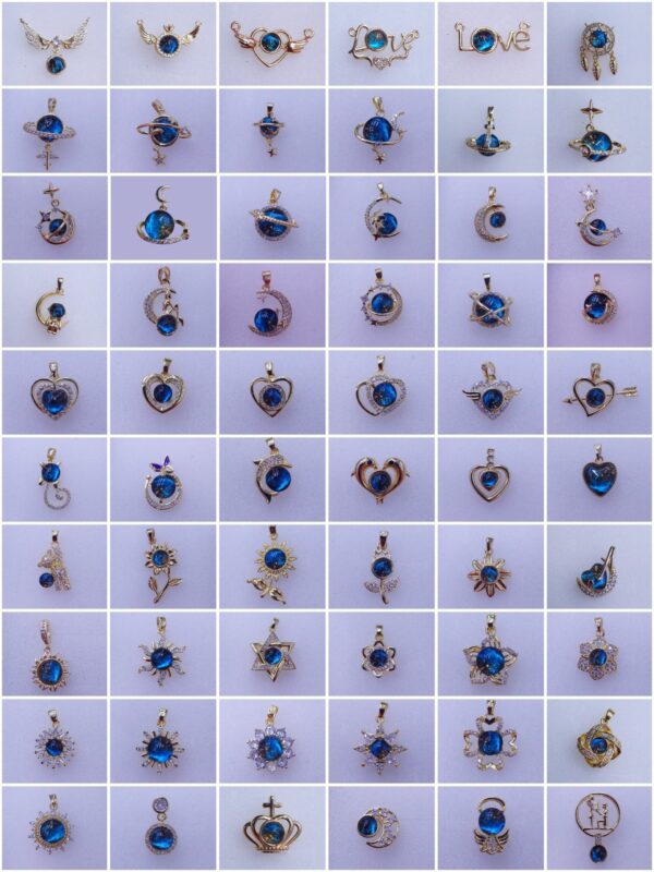 collar planeta saturno acero dorado