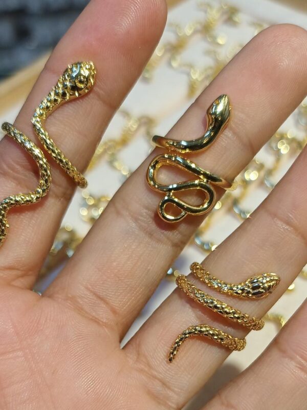 anillo serpiente 🐍 regulable acero dorado