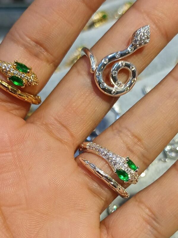 anillos serpiente 🐍 regulable acero dorado y plateado