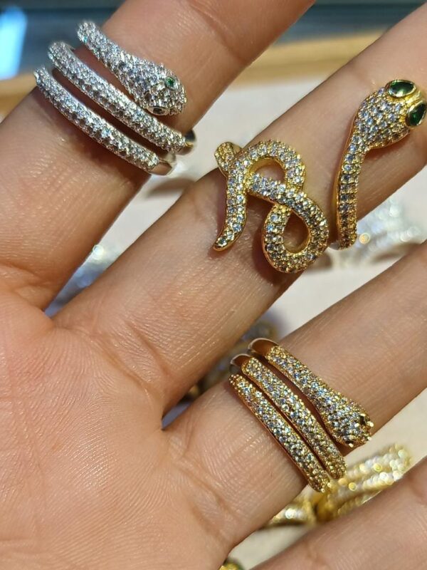anillos serpiente 🐍 regulable acero dorado y plateado