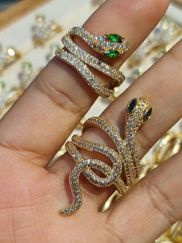 anillo serpiente 🐍 acero dorado regulable