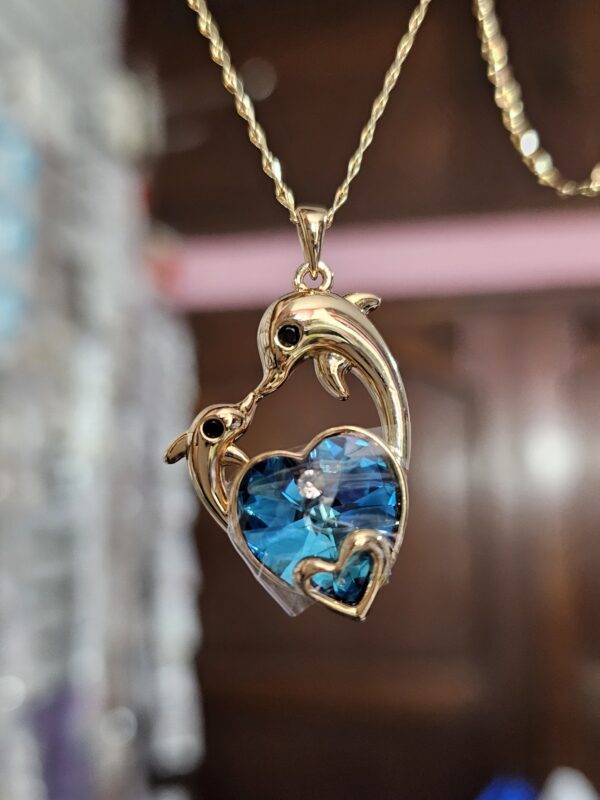 collar jingjing swarovski delfin corazon xuping rose