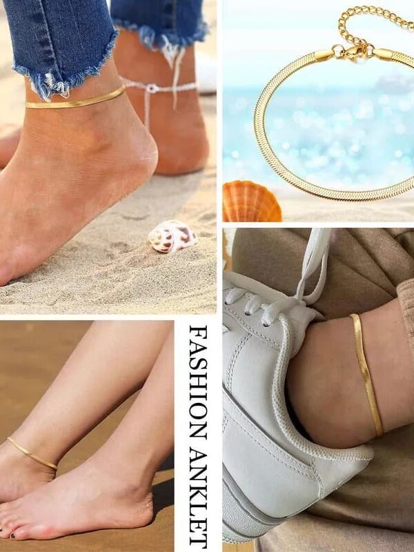 tobillera snake plana acero dorado