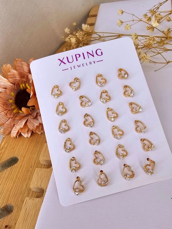 arete corazon circon xuping jewerly rose