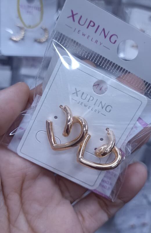 arete corazon entorchado xuping jewerly rose