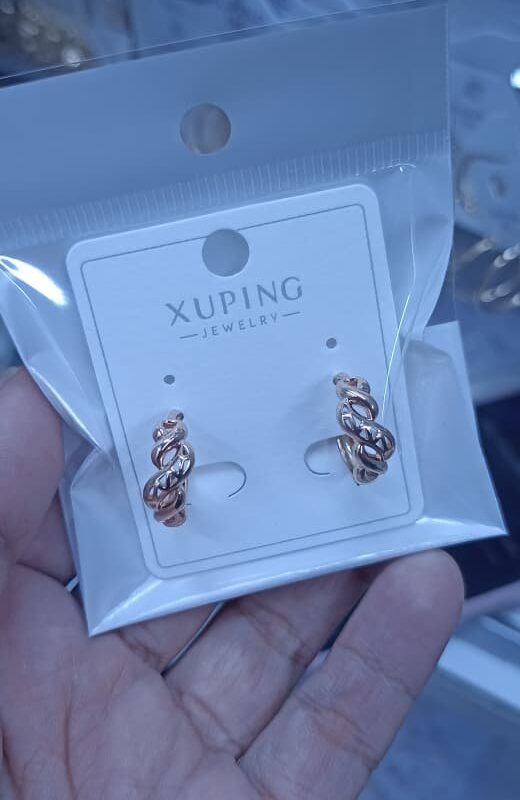 arete trenzado xuping jewerly rose