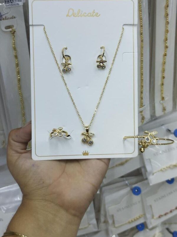 2025/08/IMG-20250819-WA0121.jpg juego set cereza (aretes, collar, anillos, pulsera) NYH delicate acero dorado