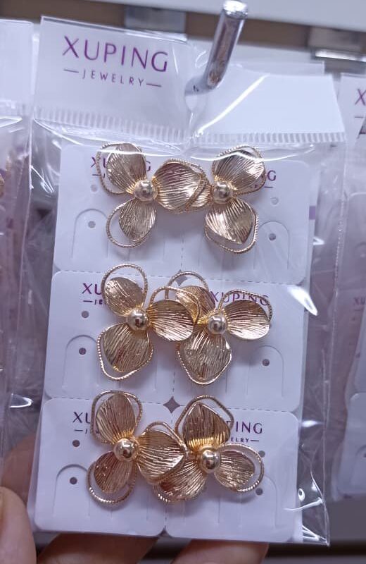 arete flores chunky xuping jewerly rose