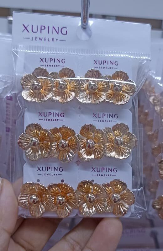 arete flores chunky xuping jewerly rose