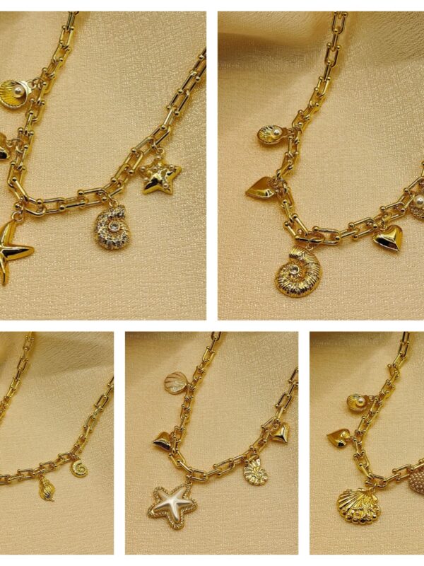 2025/09/1001586633-scaled.jpg collar marino eslabon tipo U, corazon, estrella caracol concha de mar dorado