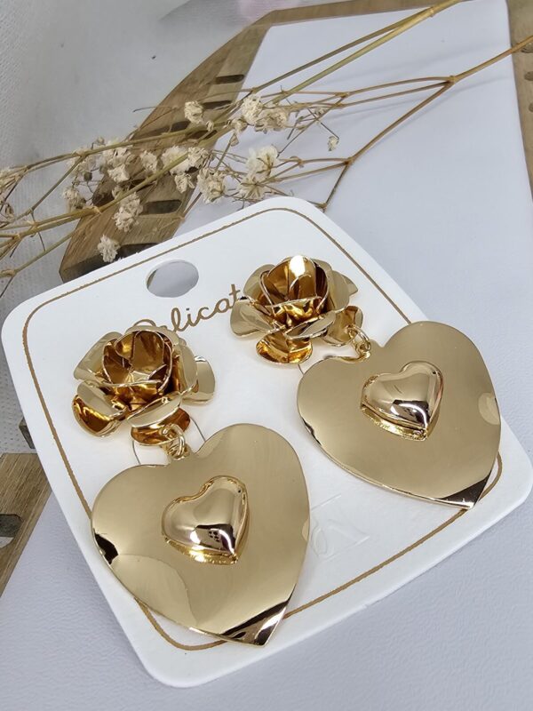 arete chunky corazon  NYH delicate acero dorado