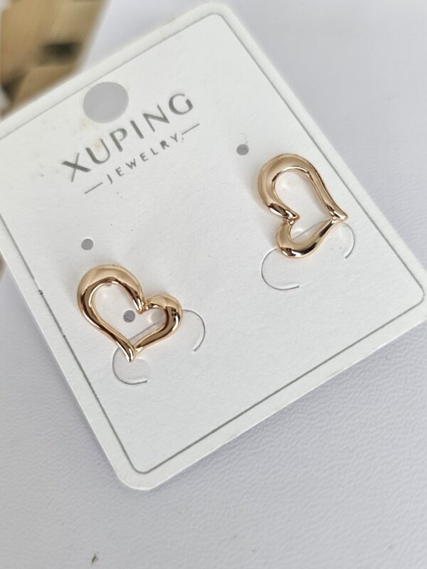 arete corazon hueco xuping jewerly rose