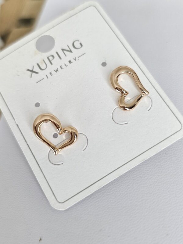 arete corazon hueco xuping jewerly rose