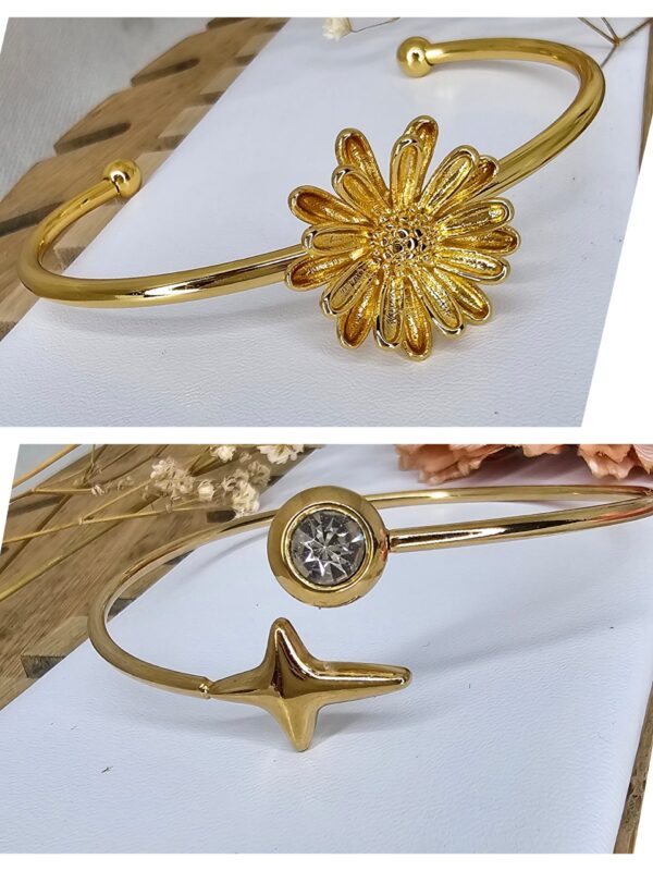 pulsera acero 316 dorado gflores estrella