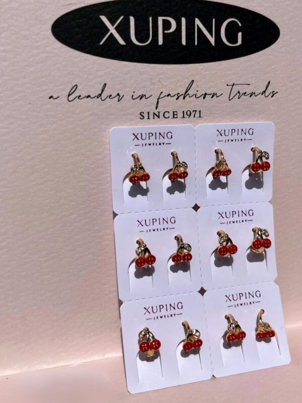 arete mini cereza xuping jewerly rose
