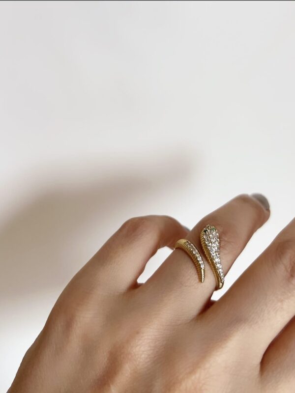 anillos serpiente regulable xuping jewerly rose y plateado