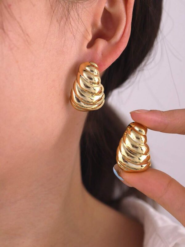 arete tipo crosant chunky acero dorado