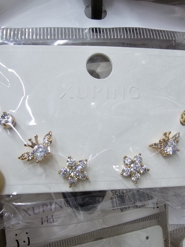 juego aretes flores alas xuping jewerly rose