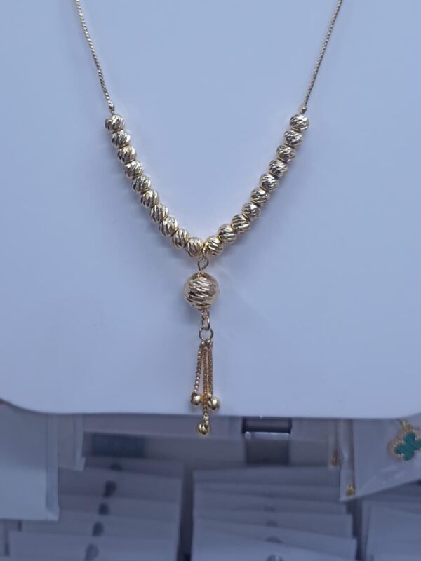 Collar billqs acero dorado con extensión