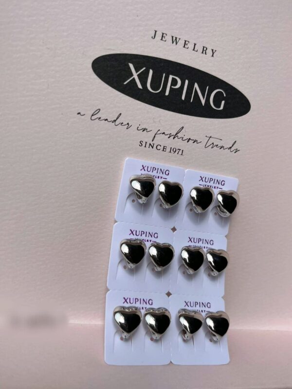 arete corazon xuping jewerly plateado