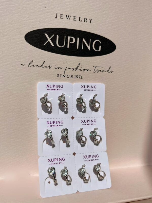 arete corazon xuping jewerly plateado