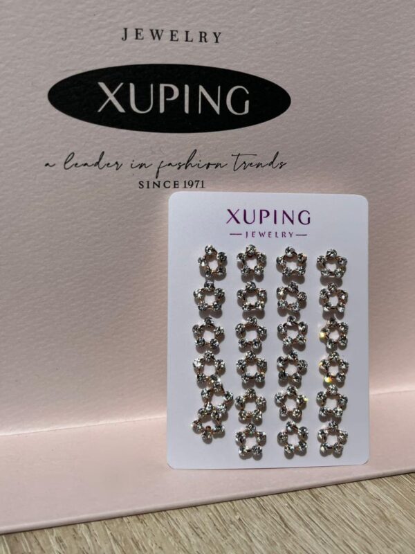 arete flores xuping jewerly plateado