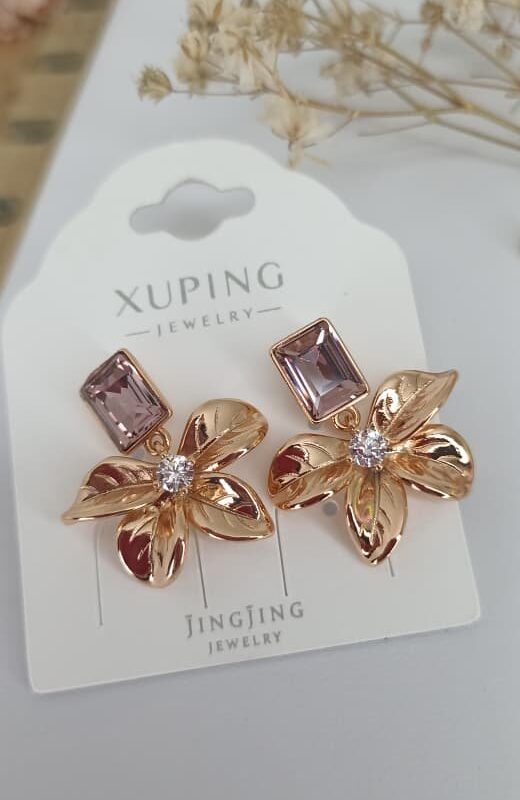 arete flores jingjing xuping jewerly rose