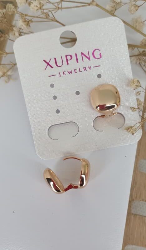 arete doble cara cuadrado xuping jewerly rose