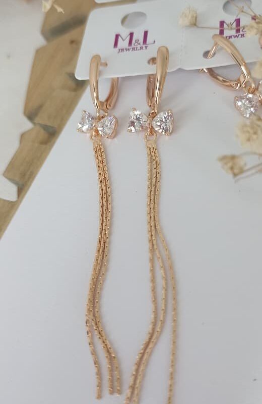 arete largo lazo xuping m&L rose