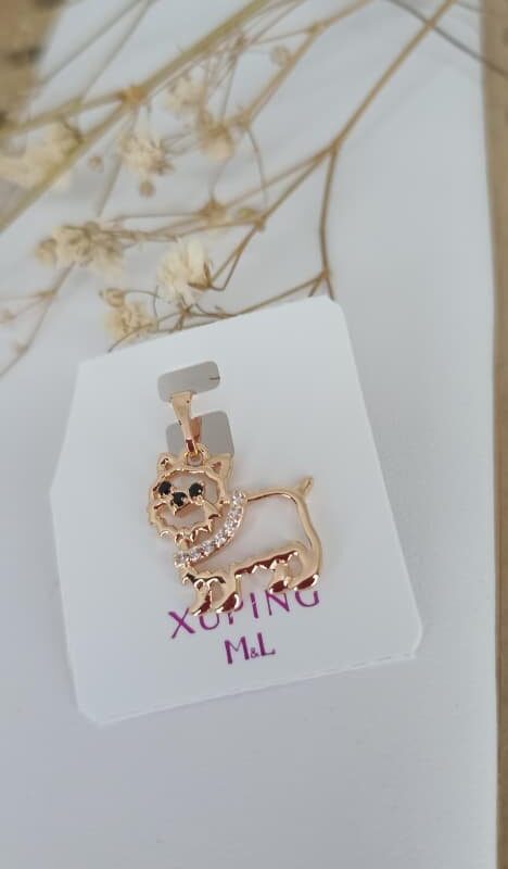 dije perrito, mascotas pets xuping m&L rose