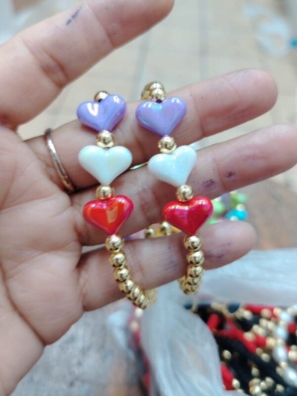 pulsera corazon billas acero dorado
