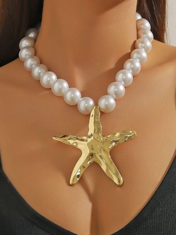 collar chunky perla estrella fashion