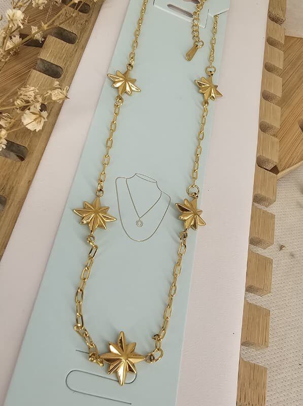 collar estrella acero 316 dorado