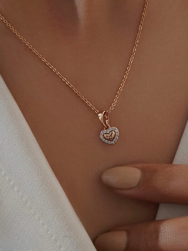 dije corazon bordes circon xuping jewerly rose