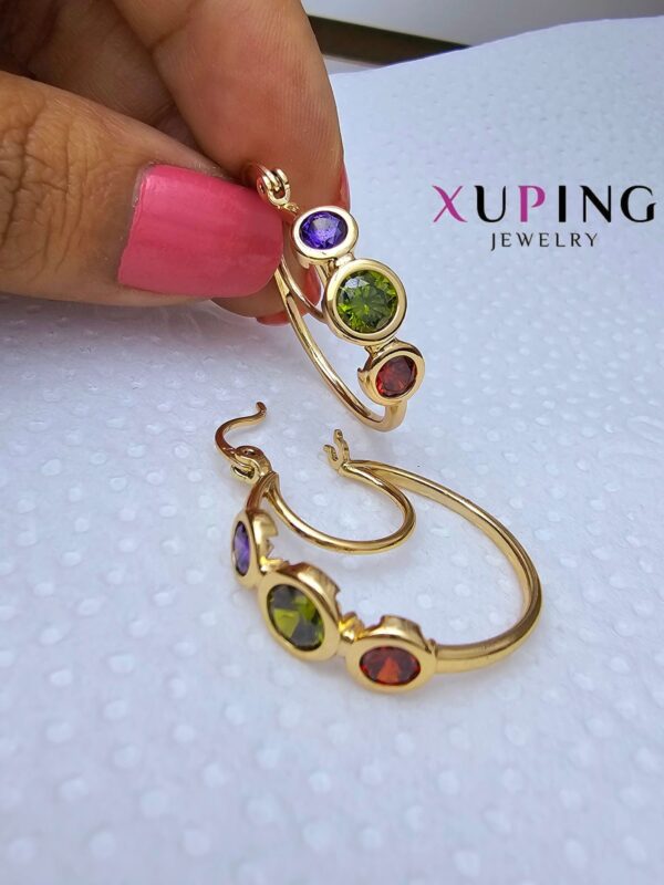 arete puntos colores chunky rose xuping jewerly