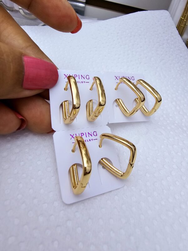 arete cuadrado rose xuping jewerly