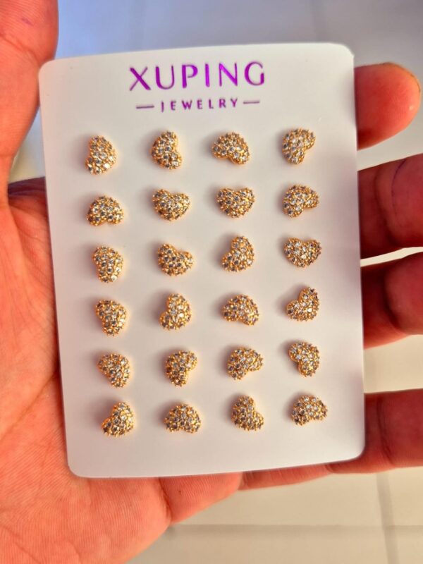 arete corazon circones rose xuping jewerly