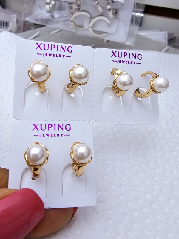 arete flor perla rose xuping jewerly