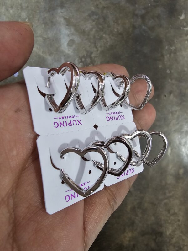 arete forma corazon plateado xuping jewerly